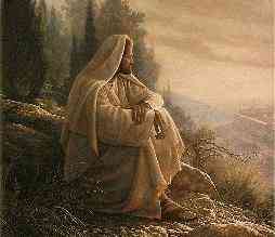 Jesus sitting on the Mount