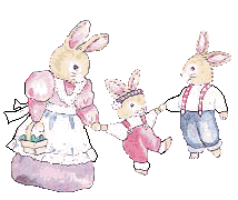 Happy Rabbit Family! Mommy, Daddy and Child.