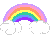 Pastel Rainbow with a Puffy Cloud on either end